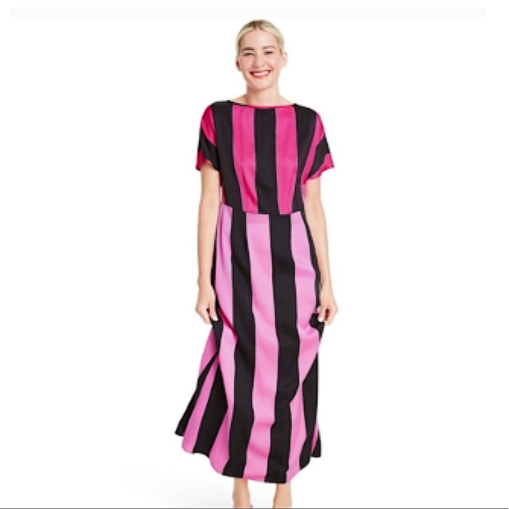 Christopher John Rogers For Target Mixed Stripe Short Sleeve Dress size 12